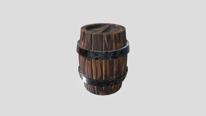 Simple Cartoony / Stylized Barrel 3D Model