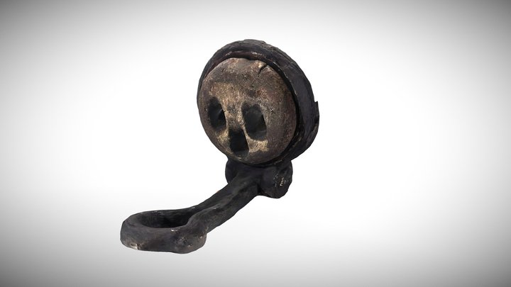 Wooden Deadeye with Iron Strop 3D Model