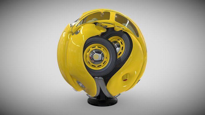Beetle Sphere Sculpture 3D Model