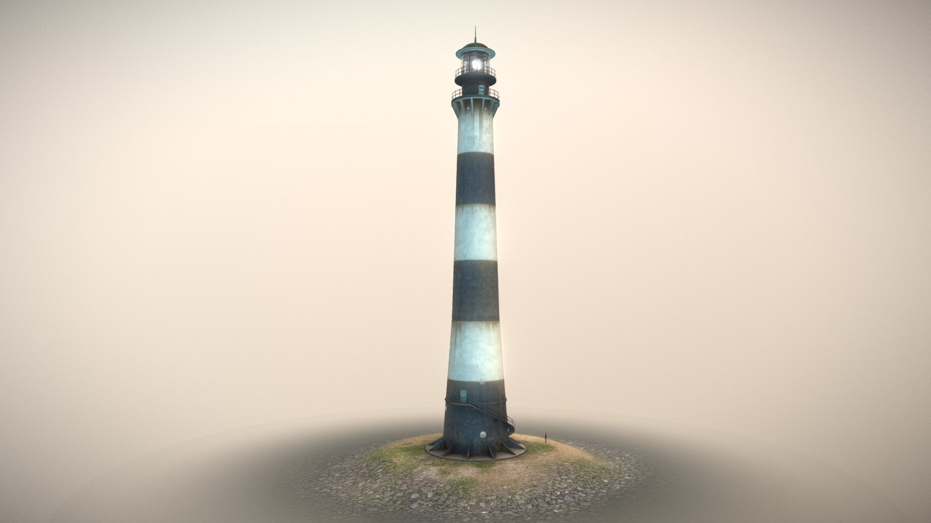 3D model Lighthouse 01 - This is a 3D model of the Lighthouse 01. The 3D model is about a lighthouse on a rock.