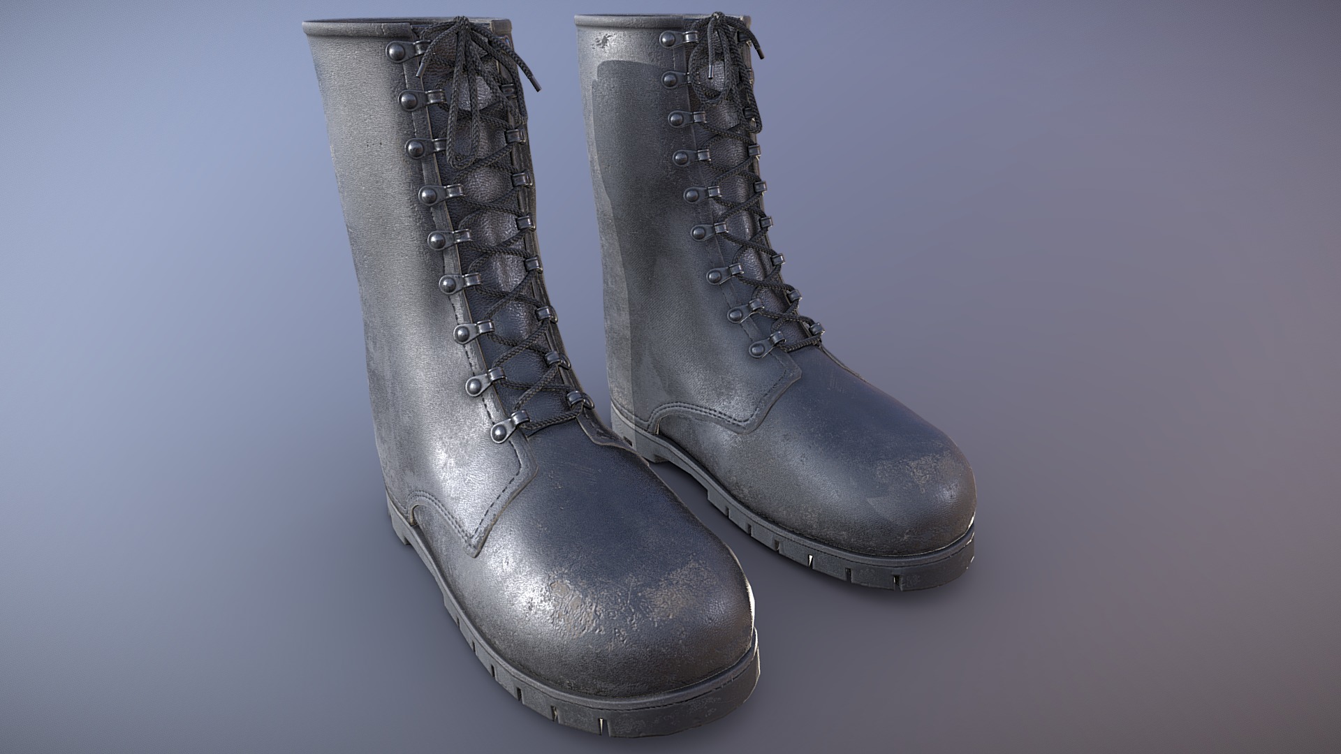 3D model Military Boots - This is a 3D model of the Military Boots. The 3D model is about a pair of black boots.