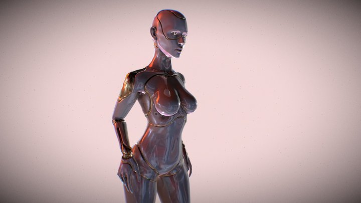 Cyborg girl 3D Model