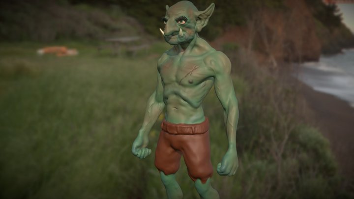 Goblin High Poly Colored 3D Model