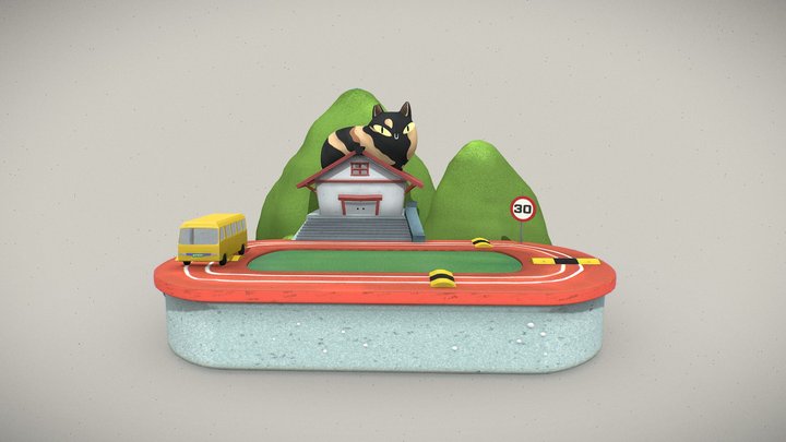自創浮空小島 3D Model