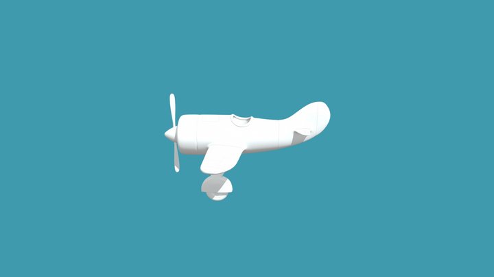 Cartoon Airplane 3D Model