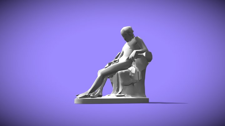 Low poly Shepherd Boy sculpture 3D Model