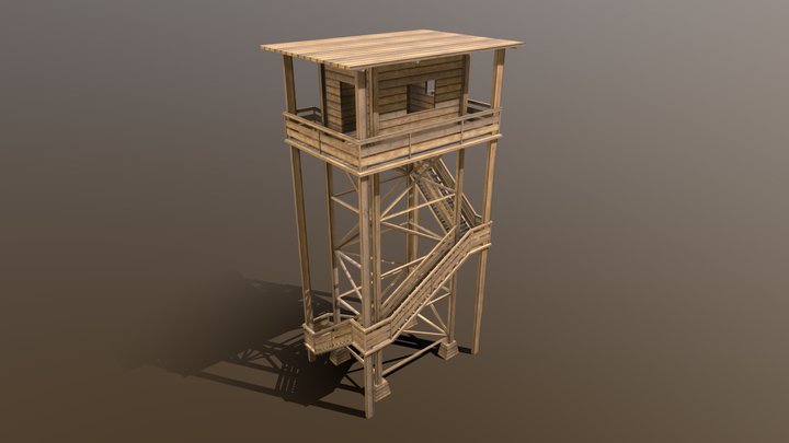 Wooden Watch Tower 3D Asset 3D Model