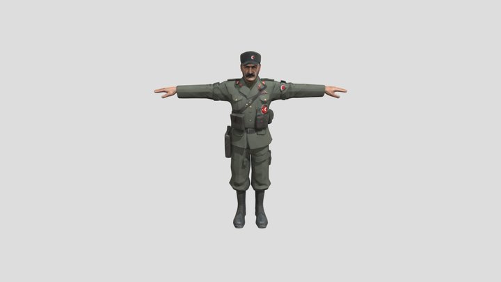 Türk Commander T-pose 3D Model