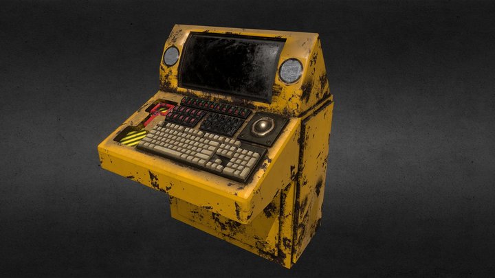 Computer Terminal Game Asset 3D Model