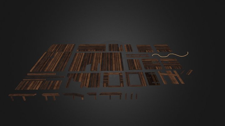 Modular Barracks Parts 3D Model