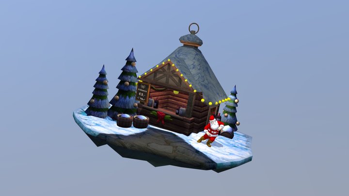 Santa in his house 3D Model