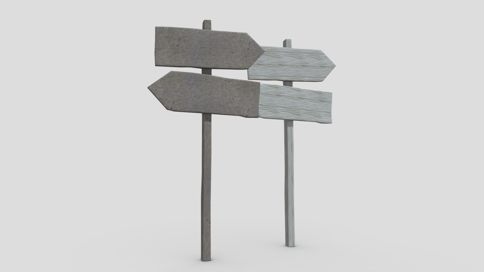 3D model Wooden Sign 2 - This is a 3D model of the Wooden Sign 2. The 3D model is about a wooden birdhouse on a pole.