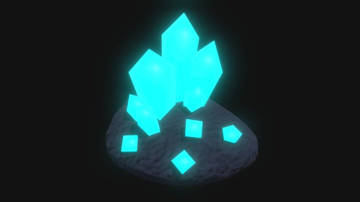 Low Poly Crystal Rock 3D Model
