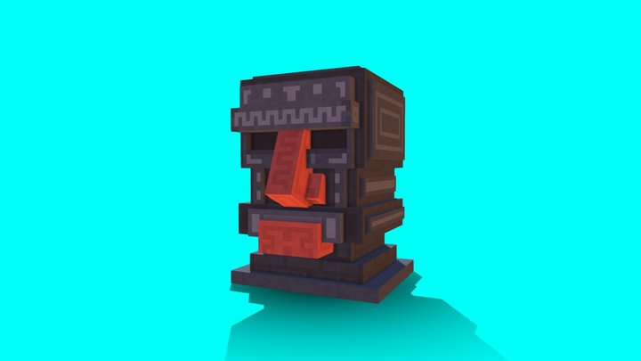 Stone Head / Low Poly / Minecraft 3D Model