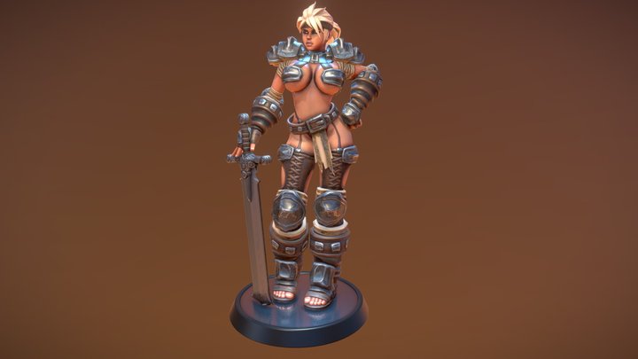 Barbarian Woman 3D Model