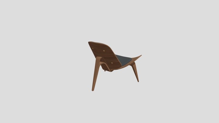 silla madera y cuero 3D Model