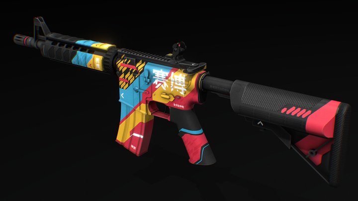 M4A4 | Cyber Security (Accepted CS:GO Skin) 3D Model