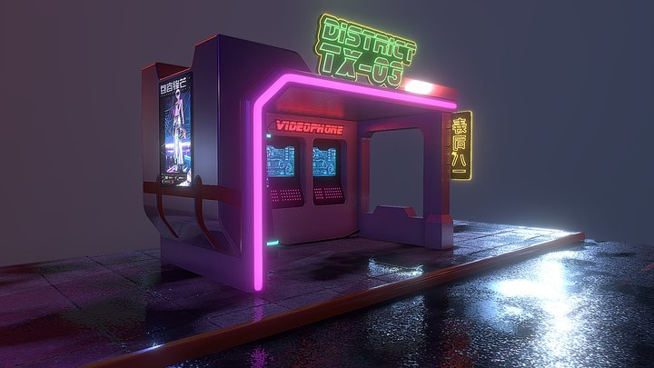 Cyberpunk station 3D Model