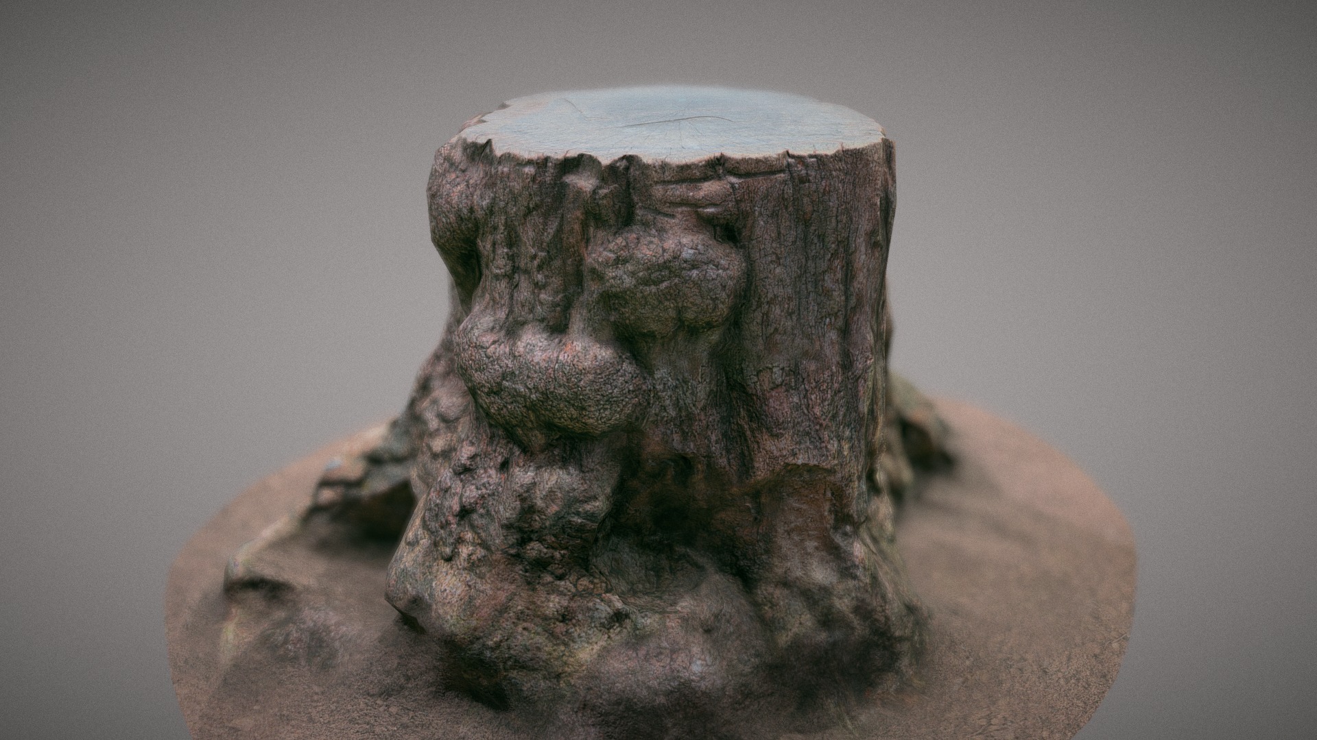 3D model TREE STUMP 01 - This is a 3D model of the TREE STUMP 01. The 3D model is about a stone sculpture of a person.
