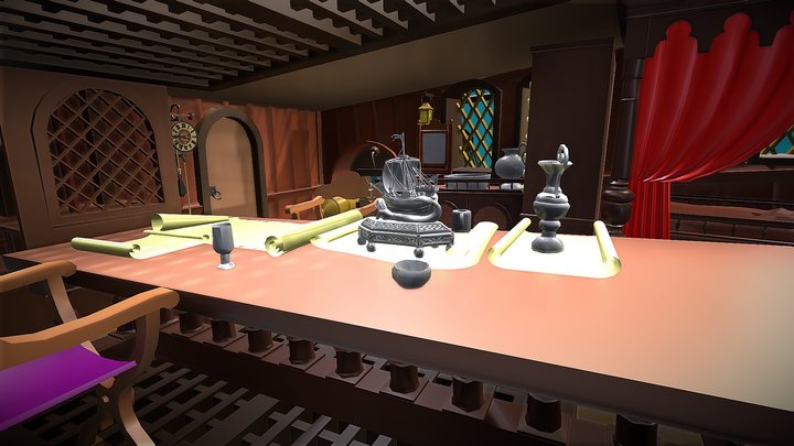 THE GOLDEN HIND [FULL FURNISHED] COLOR – Gratis 3D-model STL