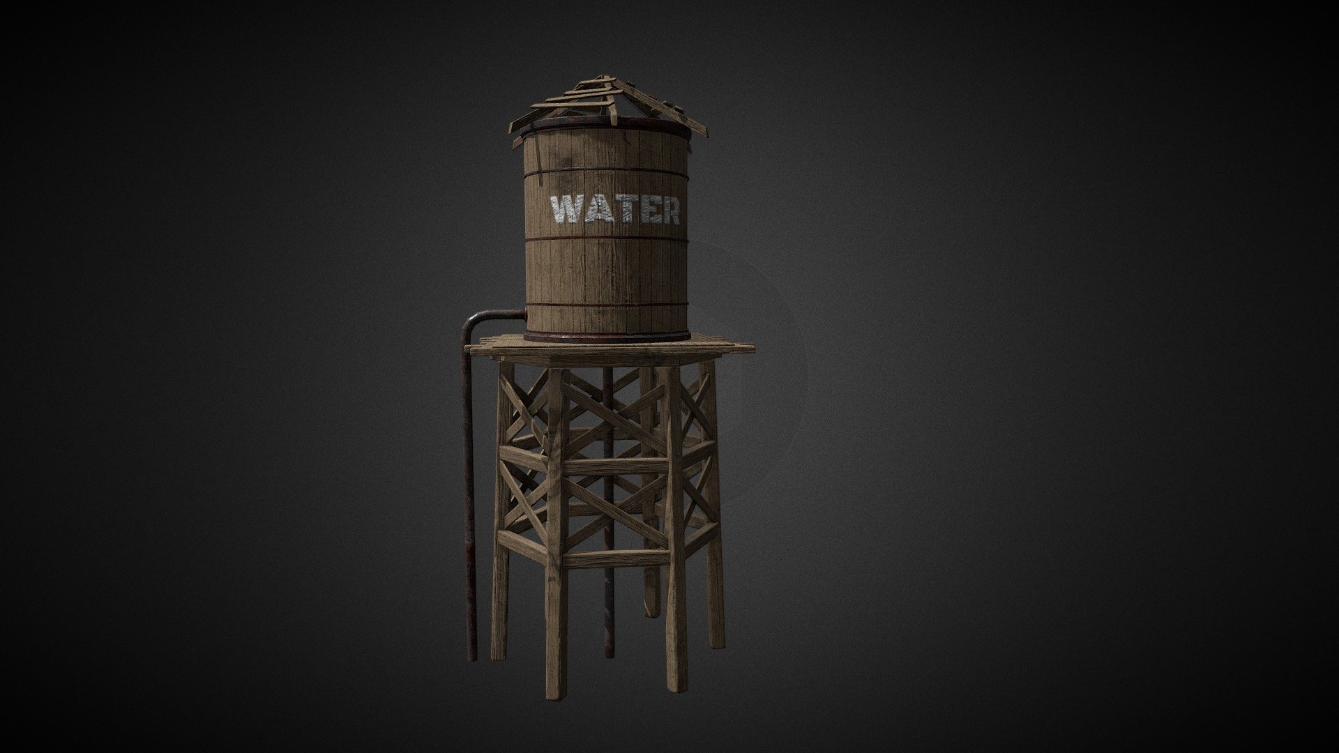 Water Tower Western Download Free 3d Model By Andrewfox 36b0100 Sketchfab 6274