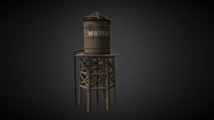 Water Tower Western 3D Model