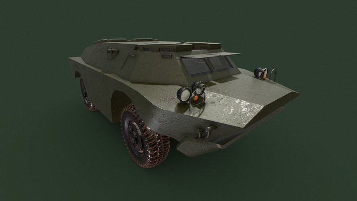 Soviet APC - BRDM 2 (No turret) Low Poly model 3D Model
