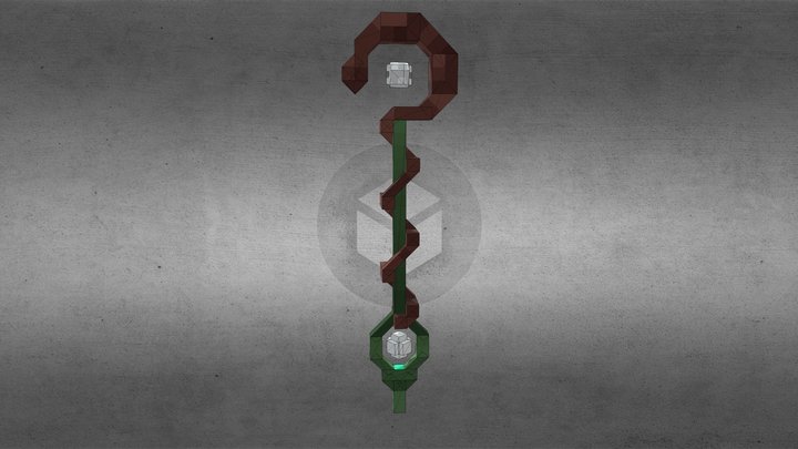 Magicast wand v1 001 tinted_low_poly 3D Model