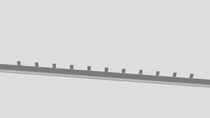 Уголок L=3860 мм. Пластины 190х60х4. Шаг 310 мм. 3D Model