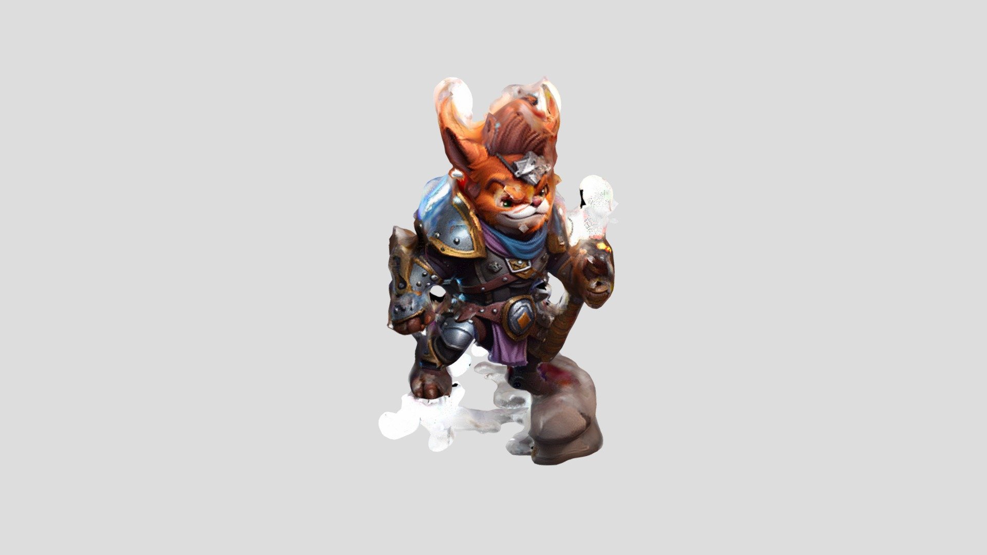 Warrior Raccoon with Sword and Shield Standing - Download Free 3D model ...