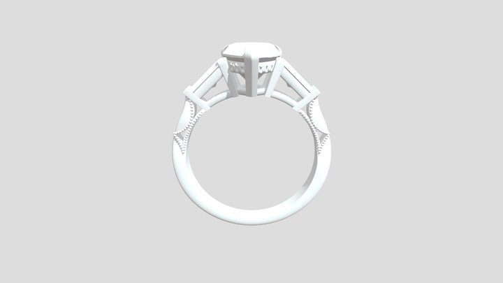 3 Stone Pear Ring Revised 3D Model