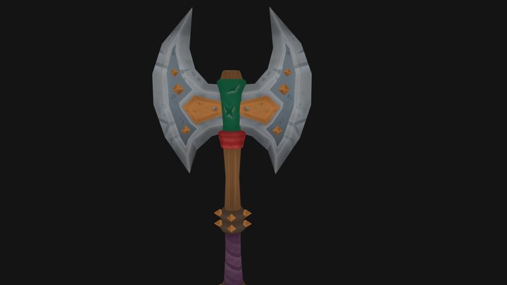 Stylized double side Axe 3D Model