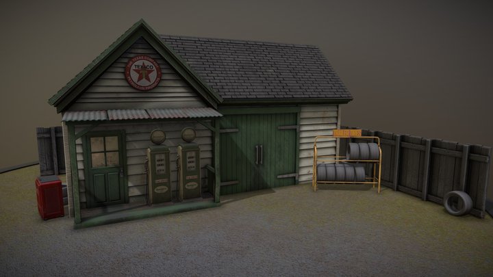 Gas Station 3D Model