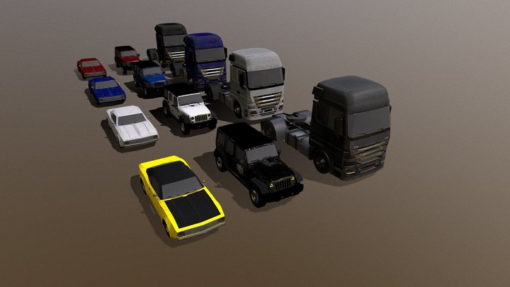 Low Poly Vehicle Mini Pack 2 3D Model
