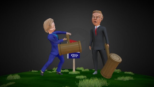 Clinton vs Trump (Bash the Vote 2016) 3D Model