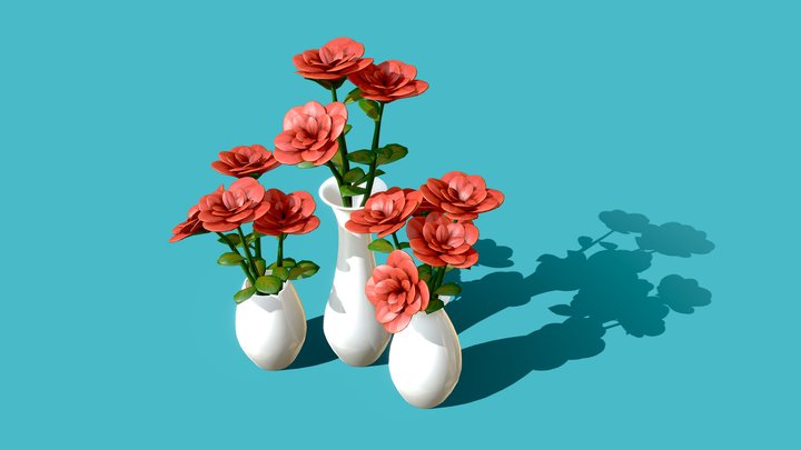 Flower Ceramic Vase Interior Asset 3D Model