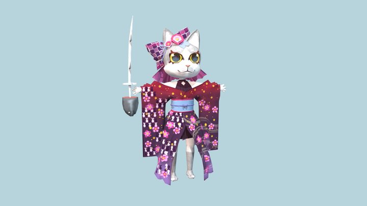 Kimono Cat-April 3D Model