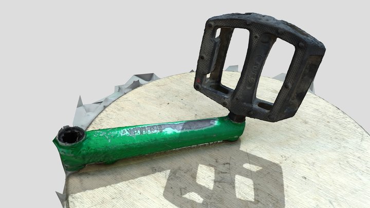 Bmx crank with pedal scan 3D Model