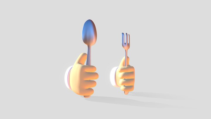 Spoon and fork - Ramadhan Series 3D Model
