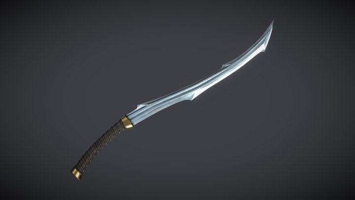 Curved sword 3D Model