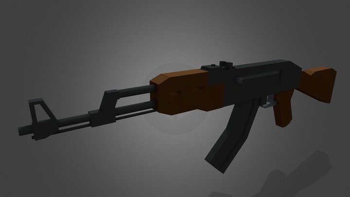 Low Poly AK47 3D Model