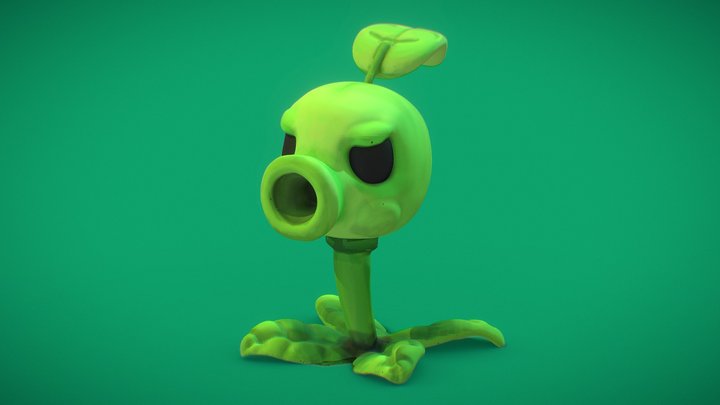 PVZ Pea Shooter 3D Model