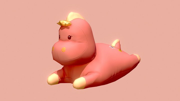 Stuffed Dino Pony Toy 3D Model