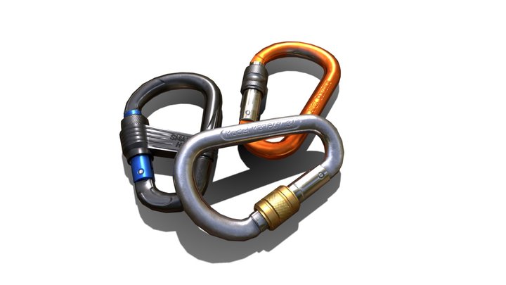 Game Ready Carabiners 3D Model