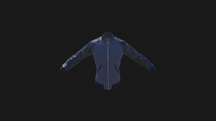 Wool Jacket with Leather Sleeves 3D Model