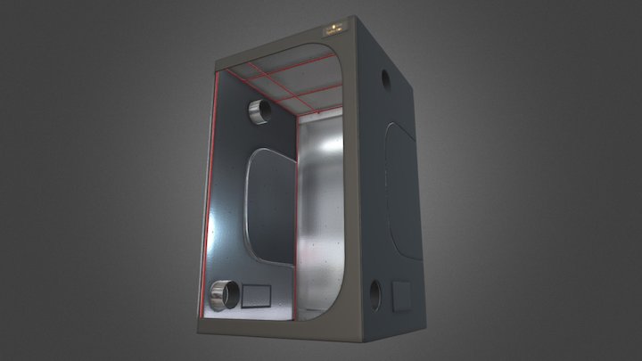 120x120x200cm Black Orchid Hydrobox Grow Tent 3D Model