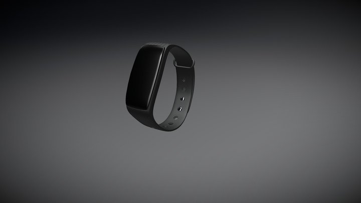 Clock fitness bracelet 3D Model