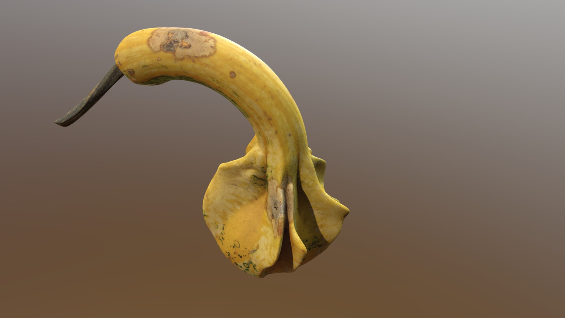 3D model pumpkin - This is a 3D model of the pumpkin. The 3D model is about a banana with a face.