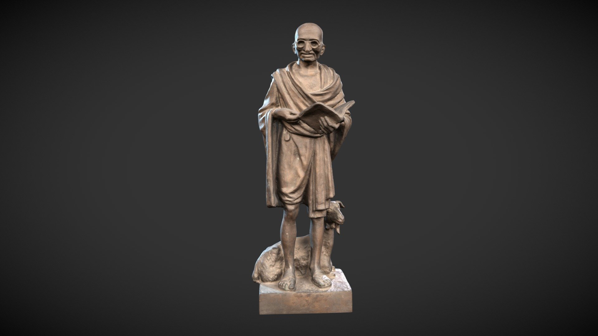Gandhi with goat by Sergio Vatteroni