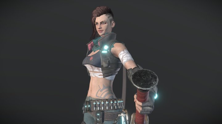 Wasteland Female Warrior 3D Model
